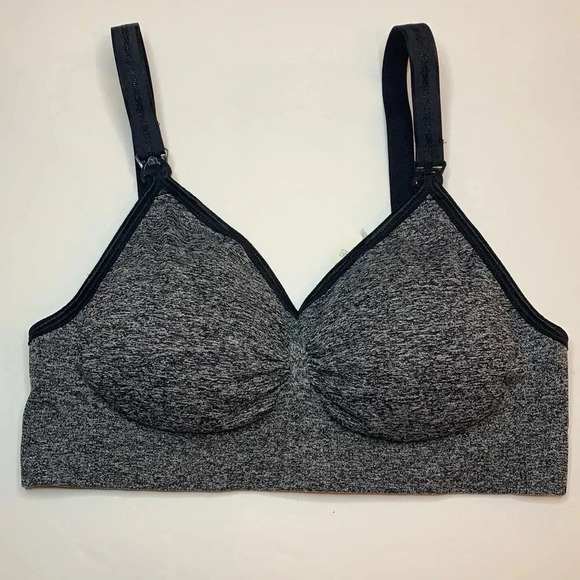 Heather Grey Nursing Maternity Bra Removable Pads Medium - Picture 1 of 9